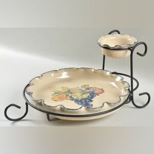 Home & garden party  chip and dip platter and bowl with stand  vintage 2005